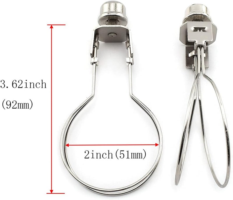 MARRTEUM Lamp Shade Light Bulb Clip Adapter with Solid Lamp Finial for Table and Floor Lamps [2set Silver] - Image 3